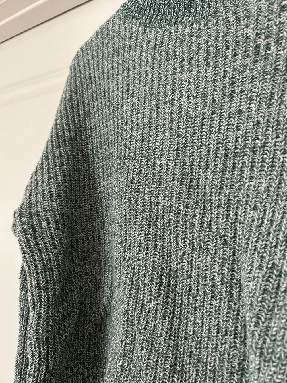 Old Navy Women's Heathered Teal Knit Sweater, mock neck